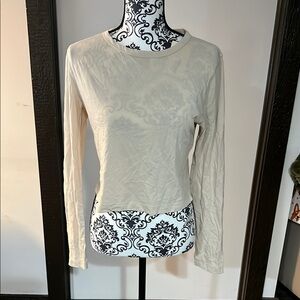 Universal Thread Cream Fitted Long Sleeve Blouse